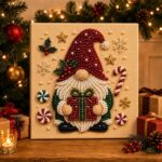 DIY Christmas Kitchen Pearl Diamond Painting Art Kit with Frame | Pearl Beads Diamond Art Kits for Adults Beginner, Gemstone Diamond Dots Craft for Home Wall Decor