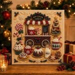 DIY Christmas Kitchen Pearl Diamond Painting Art Kit with Frame | Pearl Beads Diamond Art Kits for Adults Beginner, Gemstone Diamond Dots Craft for Home Wall Decor