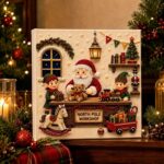 DIY Christmas Kitchen Pearl Diamond Painting Art Kit with Frame | Pearl Beads Diamond Art Kits for Adults Beginner, Gemstone Diamond Dots Craft for Home Wall Decor