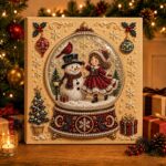 DIY Christmas Kitchen Pearl Diamond Painting Art Kit with Frame | Pearl Beads Diamond Art Kits for Adults Beginner, Gemstone Diamond Dots Craft for Home Wall Decor