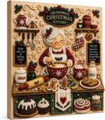 DIY Christmas Kitchen Pearl Diamond Painting Art Kit with Frame | Pearl Beads Diamond Art Kits for Adults Beginner, Gemstone Diamond Dots Craft for Home Wall Decor - Image 2