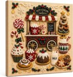 DIY Christmas Kitchen Pearl Diamond Painting Art Kit with Frame | Pearl Beads Diamond Art Kits for Adults Beginner, Gemstone Diamond Dots Craft for Home Wall Decor - Image 2
