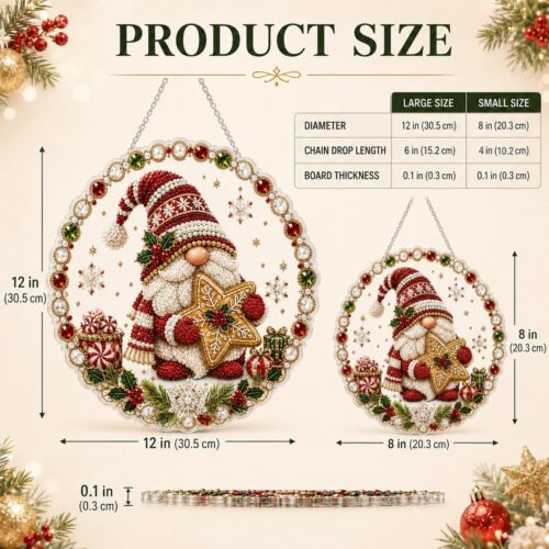 christmas pearl diamond painting suncatcher kit, acrylic diy diamond and pearl art painting, christmas diamond painting hanging pendant, 3d mixed sized pearl beads craft