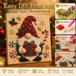 DIY Christmas Kitchen Pearl Diamond Painting Art Kit with Frame | Pearl Beads Diamond Art Kits for Adults Beginner, Gemstone Diamond Dots Craft for Home Wall Decor - Image 3