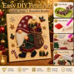 DIY Christmas Kitchen Pearl Diamond Painting Art Kit with Frame | Pearl Beads Diamond Art Kits for Adults Beginner, Gemstone Diamond Dots Craft for Home Wall Decor - Image 3