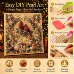DIY Christmas Kitchen Pearl Diamond Painting Art Kit with Frame | Pearl Beads Diamond Art Kits for Adults Beginner, Gemstone Diamond Dots Craft for Home Wall Decor - Image 3