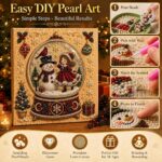 DIY Christmas Kitchen Pearl Diamond Painting Art Kit with Frame | Pearl Beads Diamond Art Kits for Adults Beginner, Gemstone Diamond Dots Craft for Home Wall Decor - Image 3