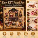 DIY Christmas Kitchen Pearl Diamond Painting Art Kit with Frame | Pearl Beads Diamond Art Kits for Adults Beginner, Gemstone Diamond Dots Craft for Home Wall Decor - Image 4