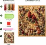 DIY Christmas Kitchen Pearl Diamond Painting Art Kit with Frame | Pearl Beads Diamond Art Kits for Adults Beginner, Gemstone Diamond Dots Craft for Home Wall Decor - Image 5