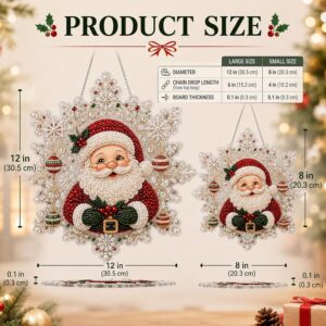christmas pearl diamond painting suncatcher kit, diy craft | pre assembled metal chain, acrylic snowflake shape board with lace edge, 3d mixed sized pearl beads craft
