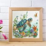 sea turtle animal special shape diamond art kits for adults,5d diamond painting kits for beginner,diy diamond crystal rhinestones painting kits for home wall decor gift