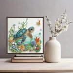 sea turtle animal special shape diamond art kits for adults,5d diamond painting kits for beginner,diy diamond crystal rhinestones painting kits for home wall decor gift