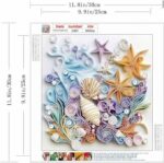 shell starfish diamond art kits for adults,diy specail shape diamond painting kit for adult beginners, 5d diamond painting crystal rhinestones art, home wall decor