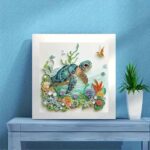 sea turtle animal special shape diamond art kits for adults,5d diamond painting kits for beginner,diy diamond crystal rhinestones painting kits for home wall decor gift