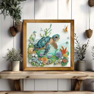 sea turtle animal special shape diamond art kits for adults,5d diamond painting kits for beginner,diy diamond crystal rhinestones painting kits for home wall decor gift