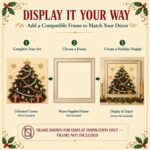 diy christmas pearl diamond painting art kit with frame, pearl art kits for adults and beginners, holiday bead craft wall decor