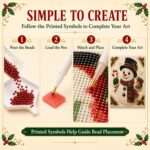 diy christmas pearl diamond painting art kit with frame, pearl art kits for adults and beginners, holiday bead craft wall decor