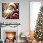 santa claus diamond art kits for adults, diy christmas wall decor | diamond painting kit sparkling full drill design perfect for home decor, holiday gifting, and relaxing crafting