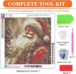 santa claus diamond art kits for adults, diy christmas wall decor | diamond painting kit sparkling full drill design perfect for home decor, holiday gifting, and relaxing crafting