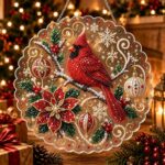 christmas pearl diamond painting suncatcher kit, acrylic diy diamond and pearl art painting, christmas diamond painting hanging pendant, 3d mixed sized pearl beads craft