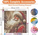 santa claus diamond art kits for adults, diy christmas wall decor | diamond painting kit sparkling full drill design perfect for home decor, holiday gifting, and relaxing crafting