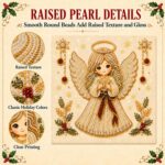 diy christmas pearl diamond painting art kit with frame, pearl art kits for adults and beginners, holiday bead craft wall decor