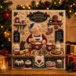 DIY Christmas Kitchen Pearl Diamond Painting Art Kit with Frame | Pearl Beads Diamond Art Kits for Adults Beginner, Gemstone Diamond Dots Craft for Home Wall Decor