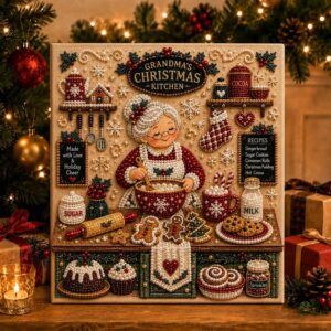 DIY Christmas Kitchen Pearl Diamond Painting Art Kit with Frame | Pearl Beads Diamond Art Kits for Adults Beginner, Gemstone Diamond Dots Craft for Home Wall Decor