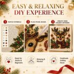 DIY Christmas Pearl Diamond Painting Art Kit with Frame, Pearl Art Kits for Adults and Beginners, Holiday Bead Craft Wall Decor - Image 3