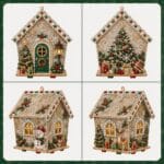 3D Christmas House Diamond Painting Kit – Snowman & Reindeer